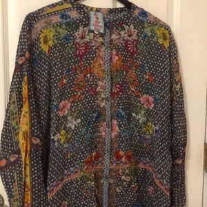 Johnny Was colorful long sleeve blouse size medium